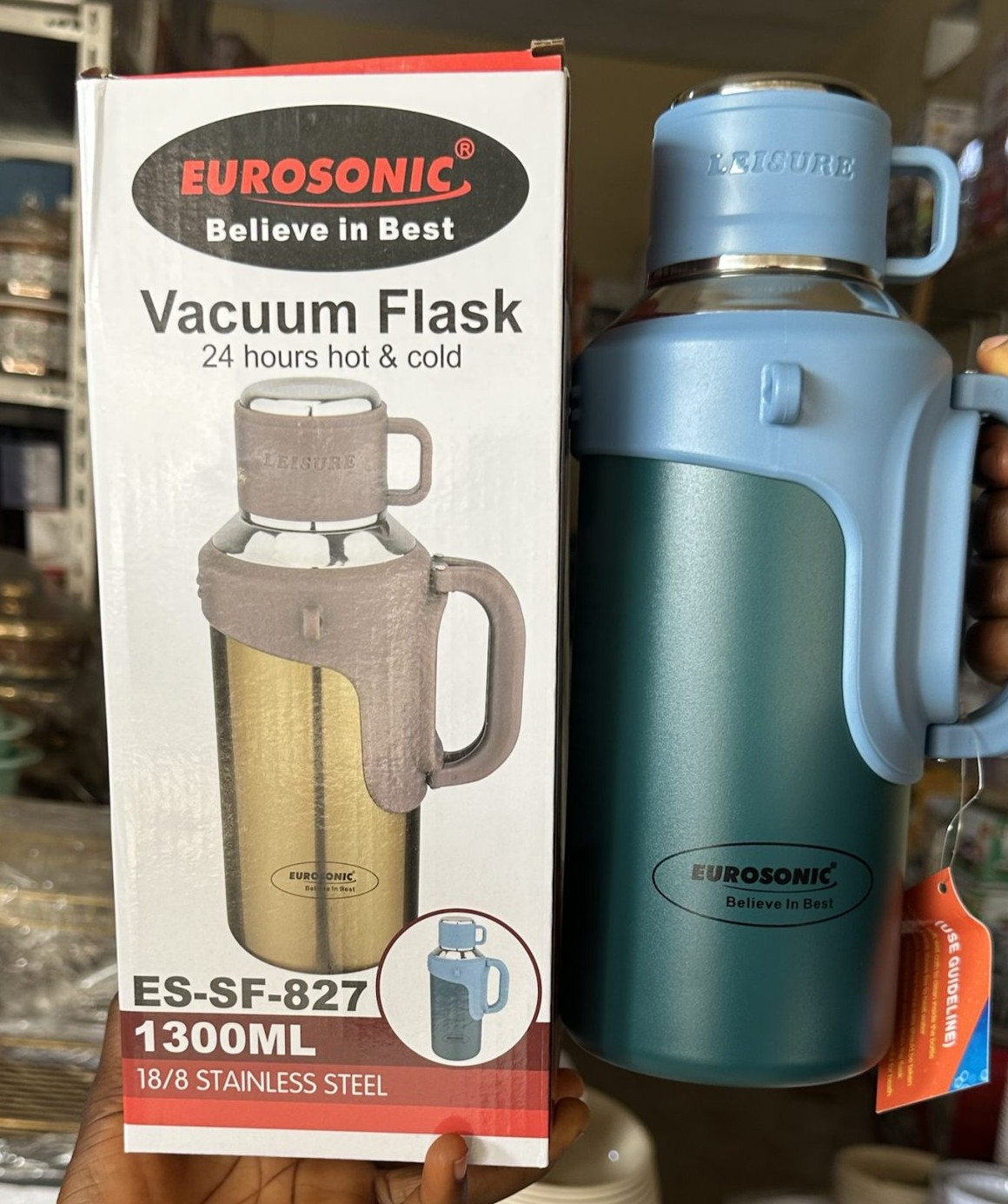 Bouteille Thermos Isotherme Eurosonic En Inox - 1,3 Litre,  (ES-SF-827)