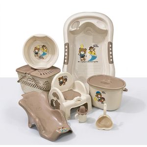 Set de Bain & Toilette Bébé Luxe - Motif Ourson (8 Pièces)
