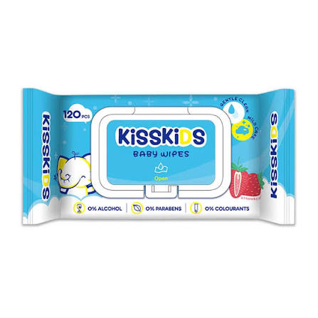 Lingettes Humides KissKids Baby Wipes - Paquet de 120